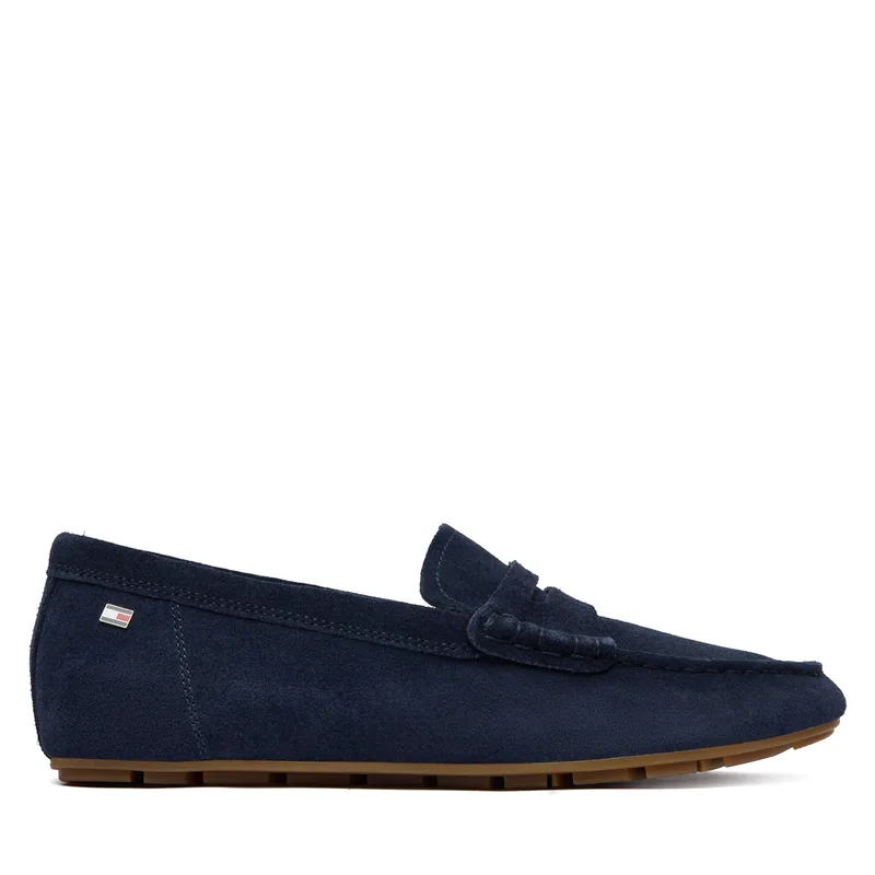 Μοκασίνια Tommy Hilfiger Flag Soft Suede Driver Loafer FW0FW08558 Σκούρο μπλε