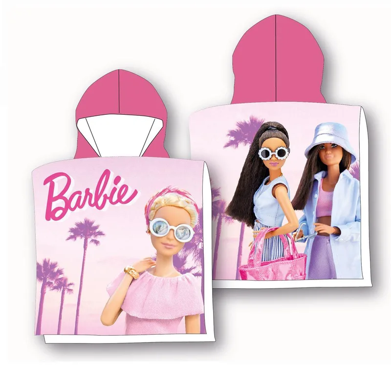 Πόντσο Παιδικό Microfiber 50x100εκ. Barbie 86 Ροζ Mattel DimCol