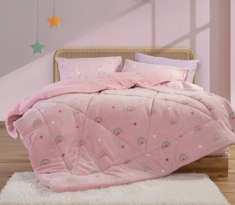 Παιδικό Κουβερτοπάπλωμα Μονό Nef-Nef Unicorns Style Lilac 160x220