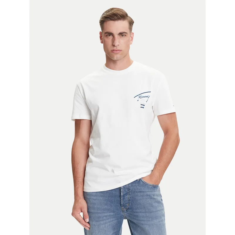 Tommy Jeans T-Shirt Signature City DM0DM21934 Λευκό Regular Fit