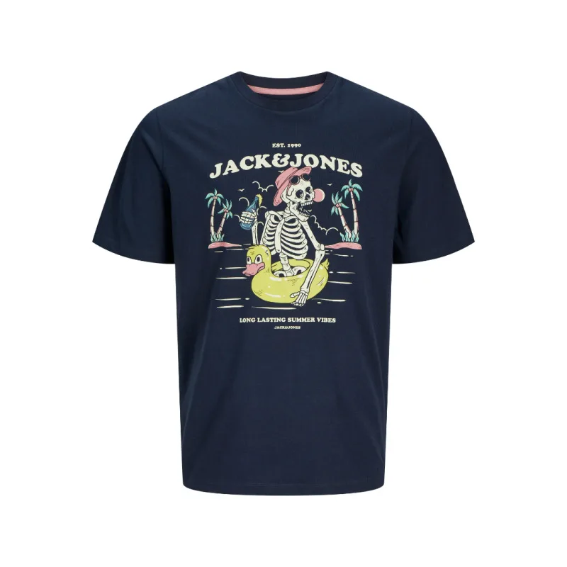 Jack & Jones "Elijah Tee"σε Plus fit γραμμή,με μεταξοτυπία - Sky Captain