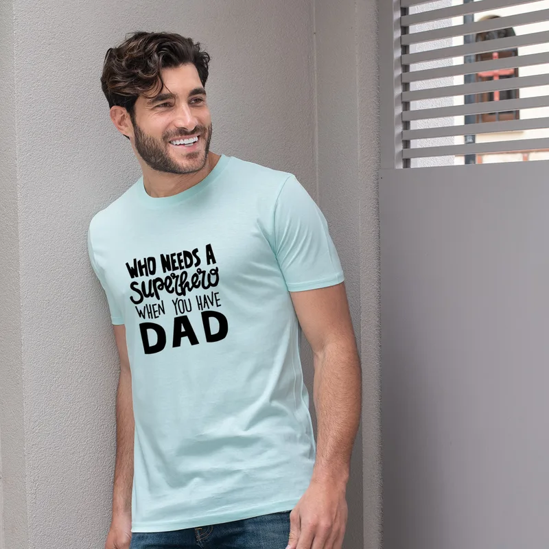 Superhero dad - Organic Vegan T-Shirt Unisex - Μέντα - S