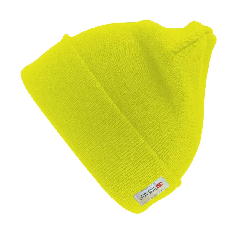 Heavyweight Thinsulate Woolly Ski Hat Result Winter Essentials RC033X Fluorescent Yellow