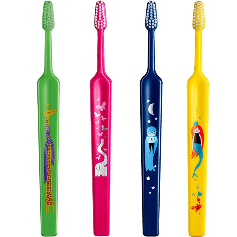 TePe Kids Extra Soft Toothbrush 3+ Years Οδοντόβουρτσα με Μικρή Κωνική Κεφαλή & Πολύ Μαλακές Ίνες Κατάλληλη για τα Πρώτα Δόντια 4 Τεμάχια - Multicolor 12