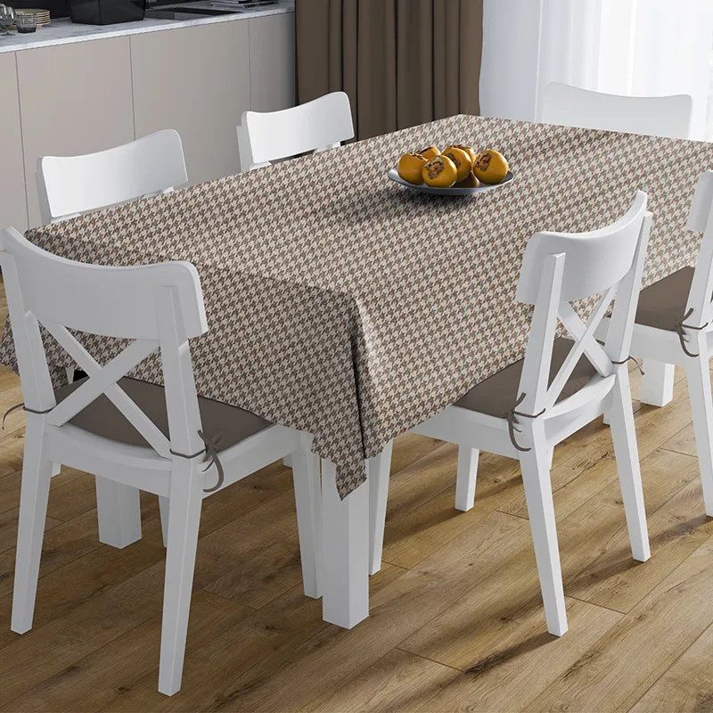 Αλέκιαστο Τραπεζομάντηλο 140X140 + Τραβέρσα Dimcol Houndstooth 473 (140x140)