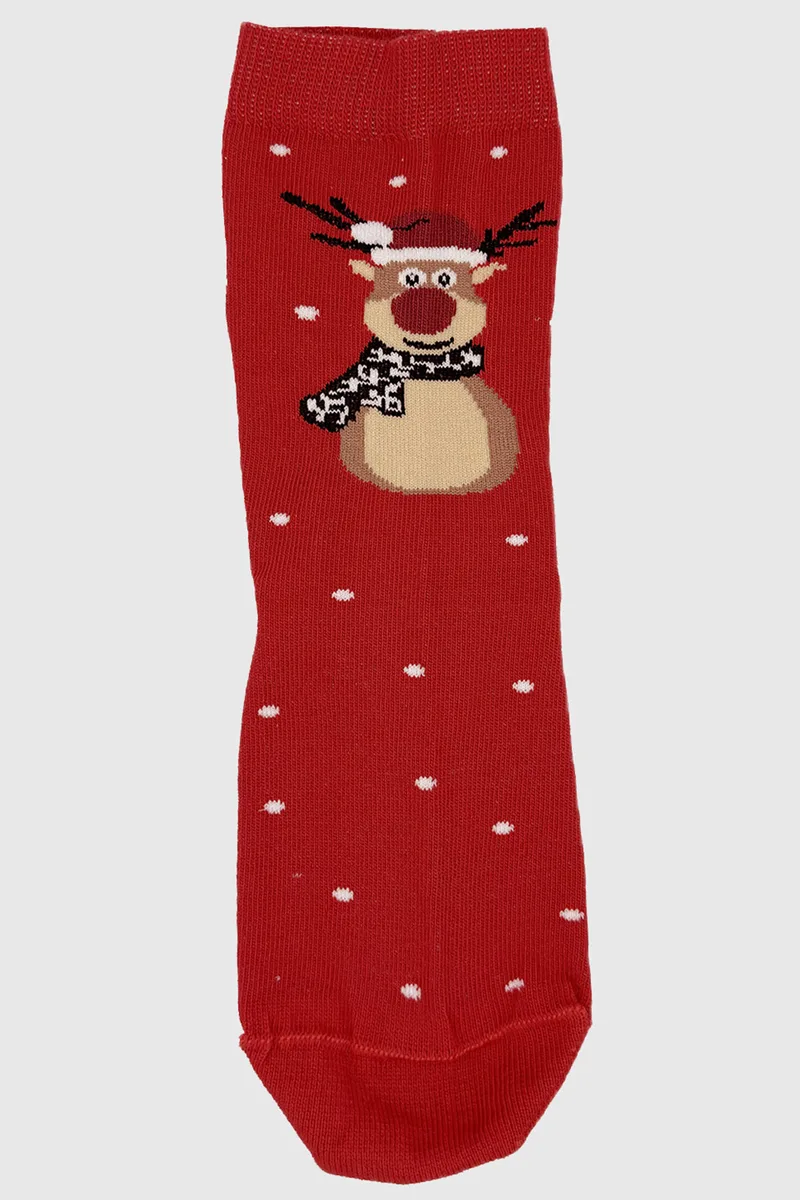 Mewe Παιδικές χριστουγεννιάτικες κάλτσες "Rudolf" αντιολισθητικές-3-0616-1a