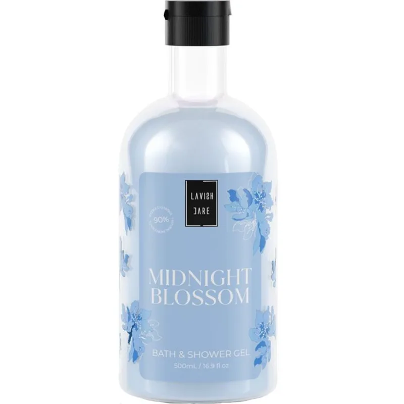 Lavish Care Midnight Blossom Shower Gel Ενυδατικό & Αρωματικό Αφρόλουτρο με Νερό Φύλλων Αμαμελίδας 500ml