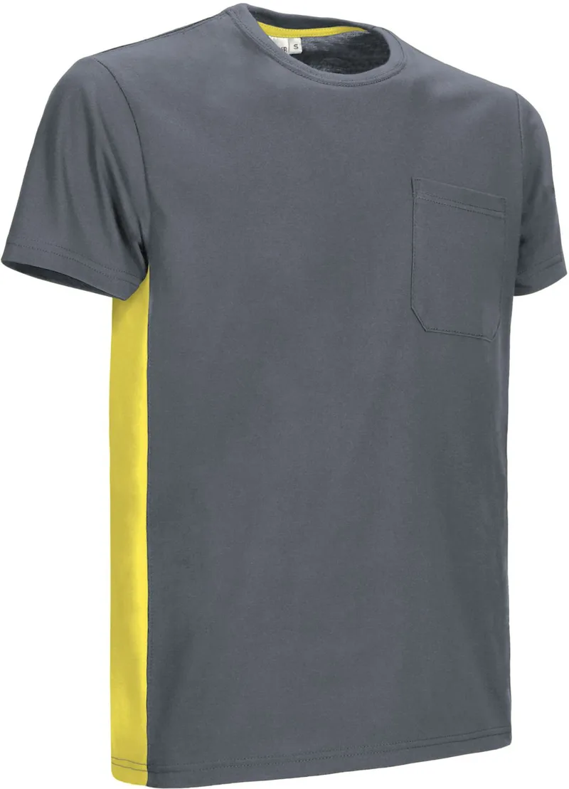 T-Shirt THUNDER Valento CAVATHUGA Cement Grey-Lemon Yellow