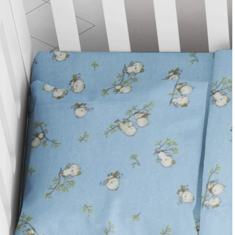 Φανελένια Μαξιλαροθήκη Τεμάχιο 35X45 Dimcol Birds 14 Sky Blue (35x45)