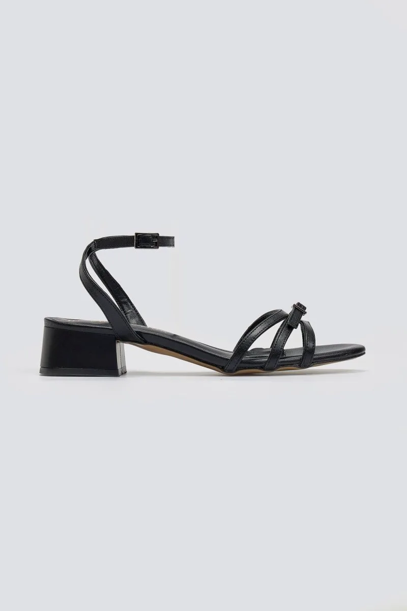 TFP Strappy Low Heel Sandals - 333 - Black