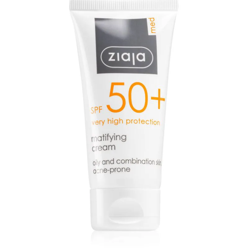 Ziaja Med Protecting UVA + UVB αντηλιακή ματ κρέμα προσώπου SPF 50+ 50 ml