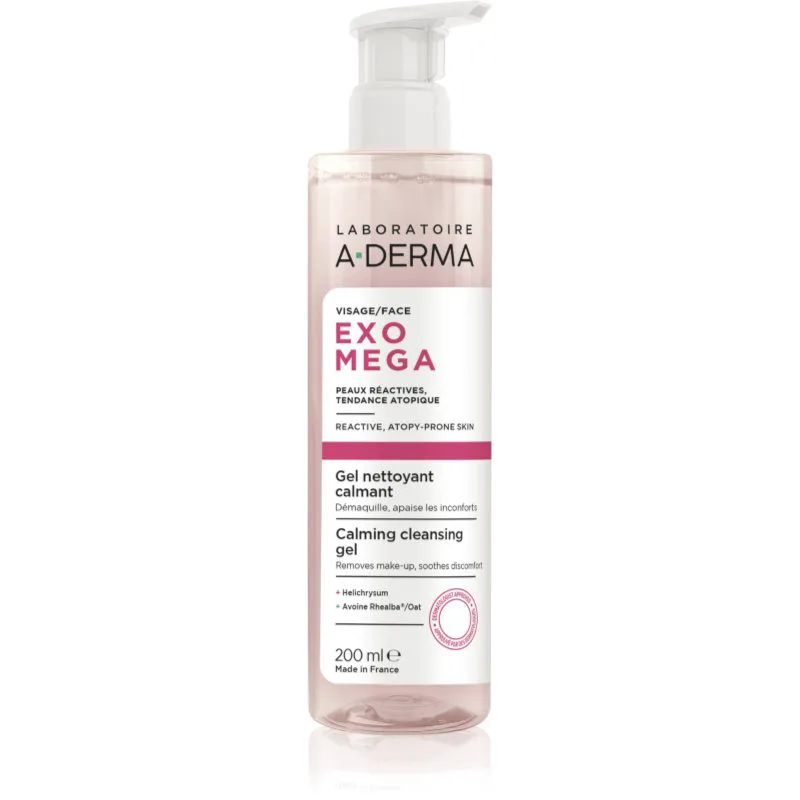 A-Derma Exomega Calming Cleansing Gel καθαριστικό τζελ ντεμακιγιάζ με καταπραϋντική δράση 200 ml