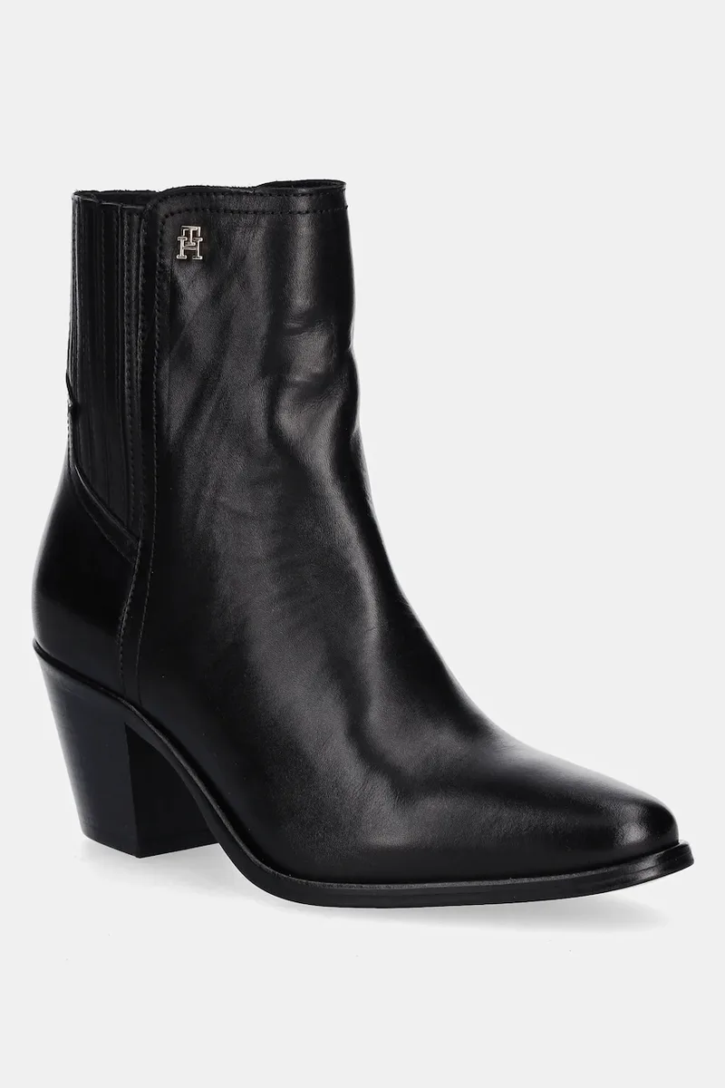 Δερμάτινες μπότες τσέλσι Tommy Hilfiger WESTERN MID HEEL LEATHER CHELSEA