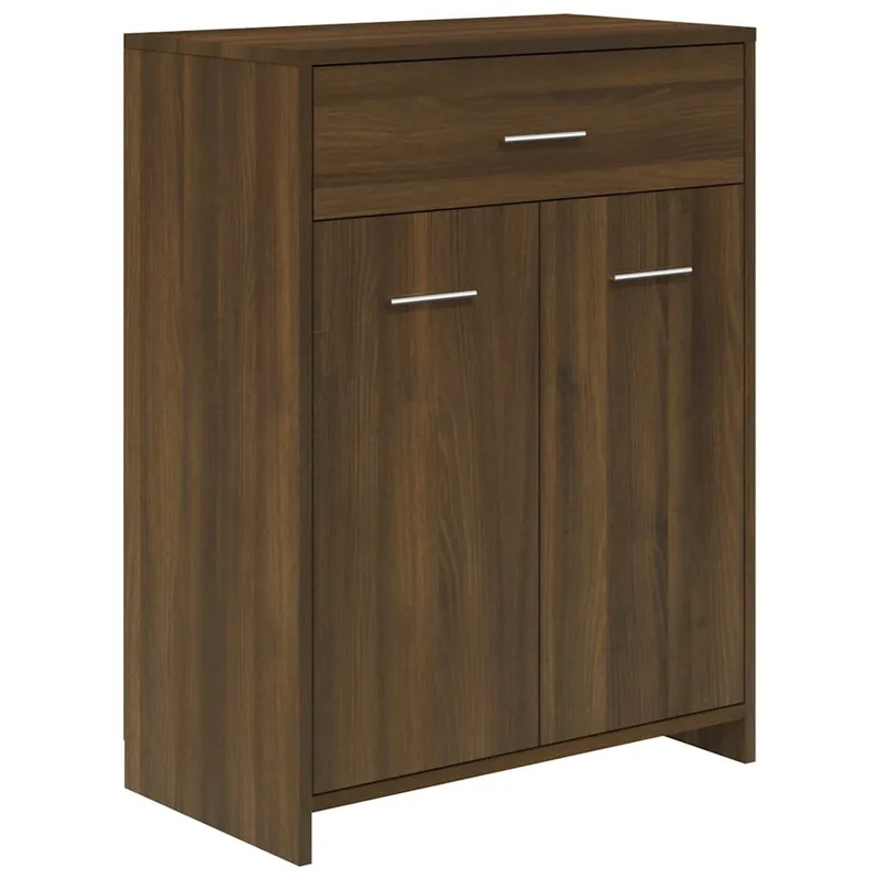 vidaXL Ντουλάπι Μπάνιου Καφέ Δρυς 60 x 33 x 80 εκ. Επεξεργασμένο Ξύλο