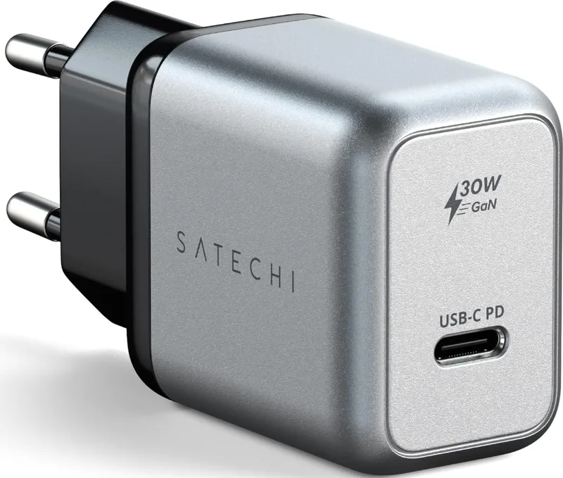 Satechi 30W USB-C PD GaN Wall Charger - Φορτιστής Τοίχου / Αντάπτορας με 1 x Type-C - 30W - Grey (ST-UC30WCM-EU)