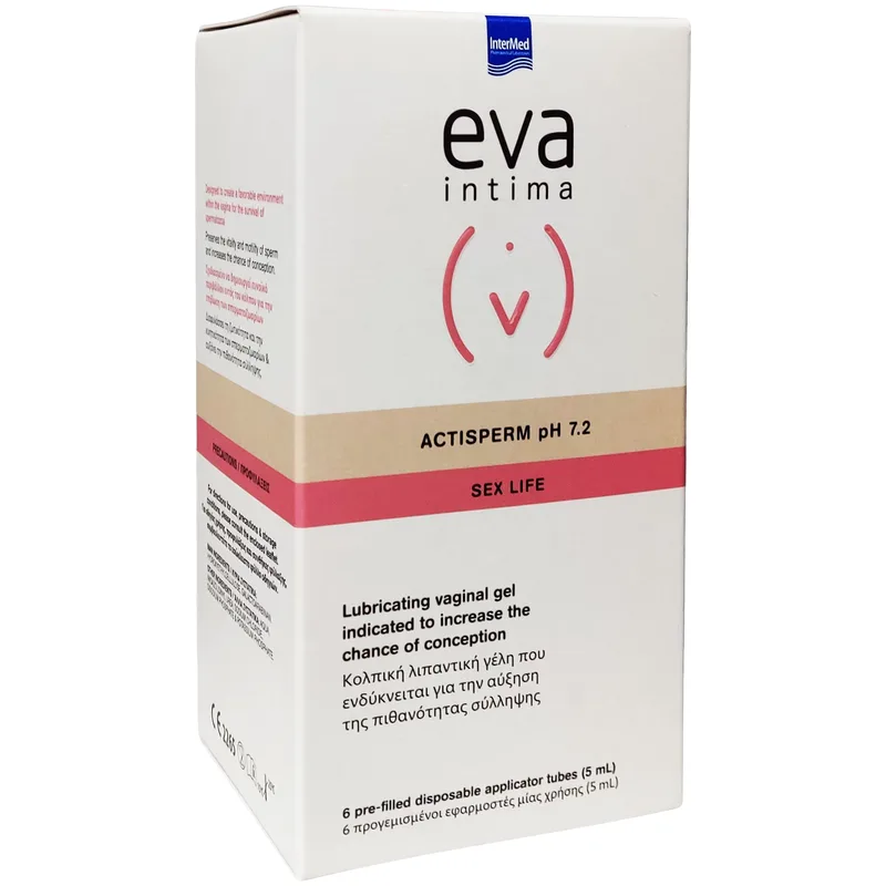 Eva Intima Actisperm pH 7.2 Sex Life Κολπική Λιπαντική Γέλη για Αύξηση της Πιθανότητας Σύλληψης 6x5ml