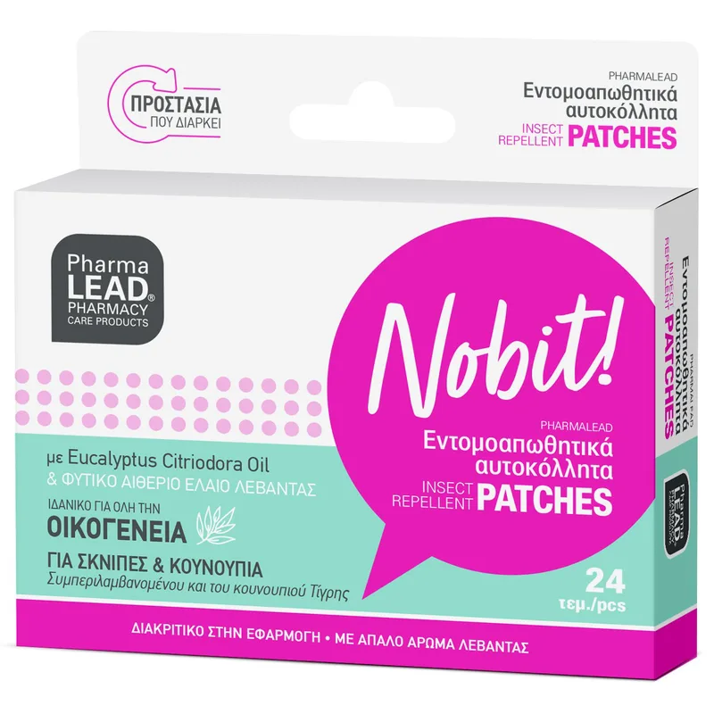 Pharmalead Nobit Insect Repellent Patches Εντομοαπωθητικά Αυτοκόλλητα για Σκνίπες & Κουνούπια 24 Τεμάχια