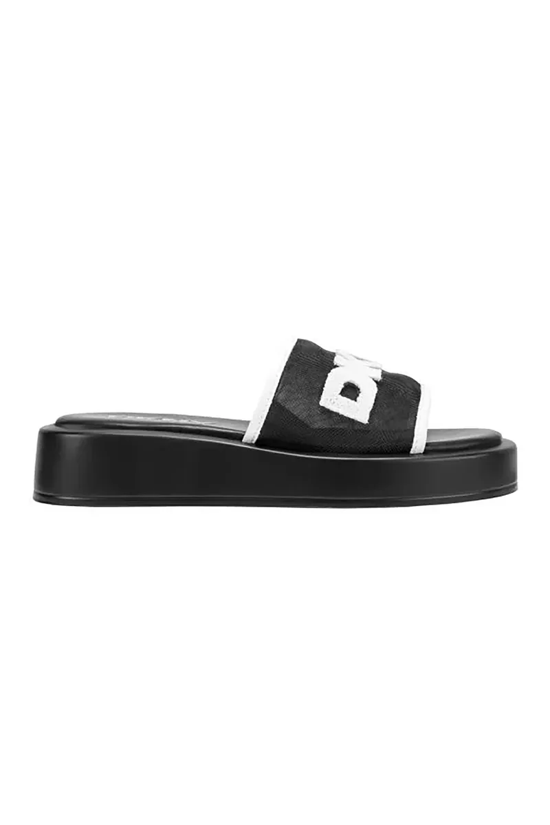 DKNY γυναικεία σανδάλια με logo print "Orion Logo Mesh" - K1643577 Μαύρο