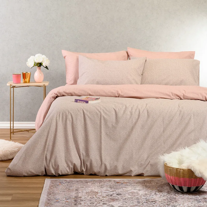 Σεντόνια Υπέρδιπλα (Σετ) 235X270 Melinen Casual Davide Rose Χωρίς Λάστιχο (235x270)