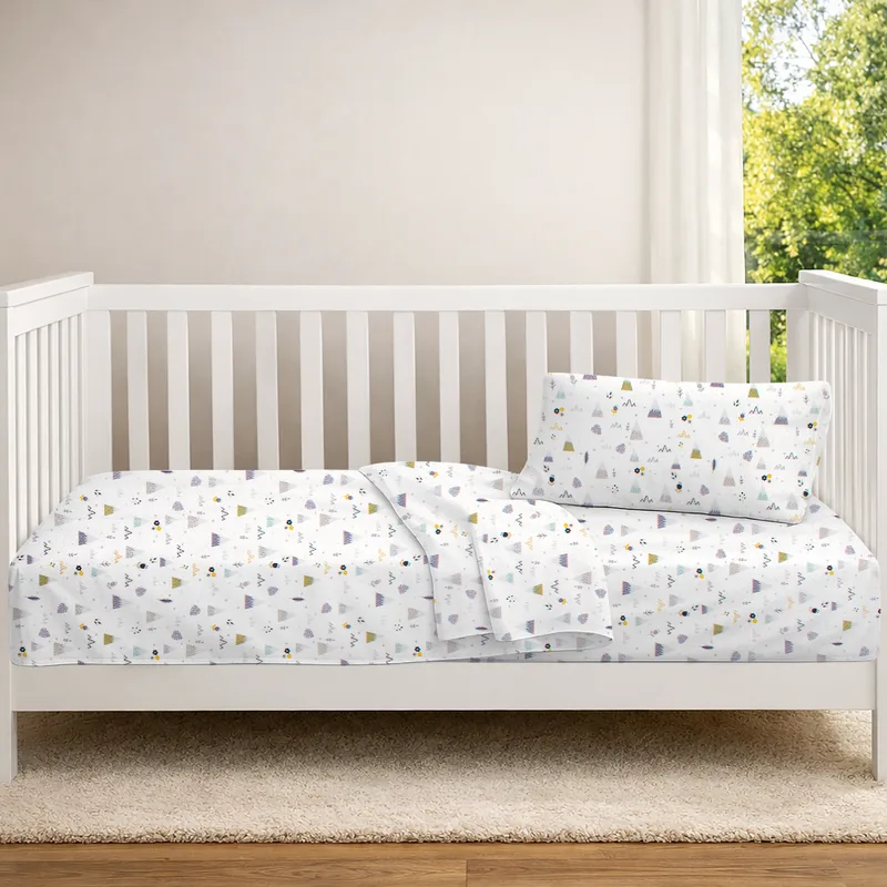 Σεντόνια Κούνιας (Σετ) Dimcol Whimsical Mountainside 588 White - Grey