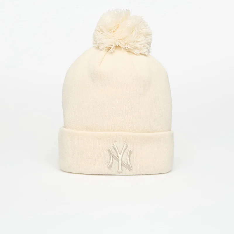 Καπέλο New Era Knit Medium Wmns MLB Metallic Bobble Beanie New York Yankees Light Cream Universal