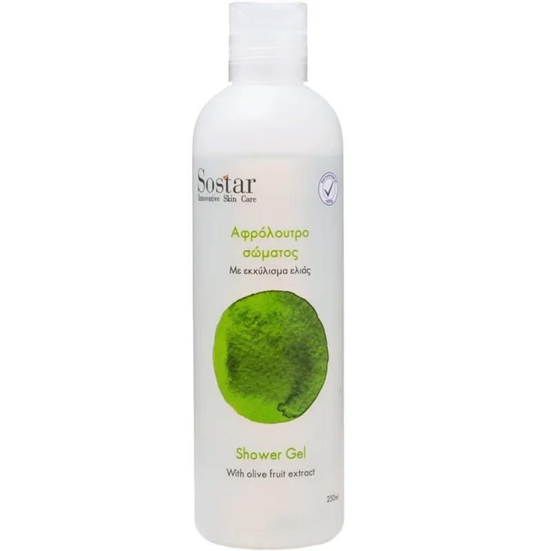 Sostar Natural Shower Gel Αφρόλουτρο με Έλαια Ελιάς & Αμινοξέα Κολλαγόνου 250ml