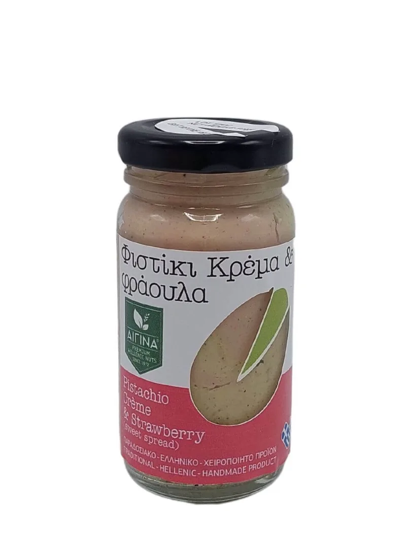 Κρέμα φυστικιού Αιγίνης με φράουλα, "Aegina Dry Nuts" 100g>