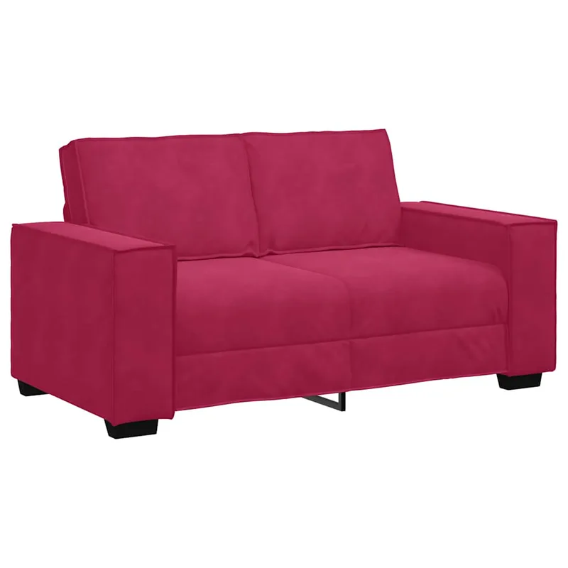 vidaXL Διθέσιος Καναπές Κόκκινος Βελούδος 160x78x84 εκ.