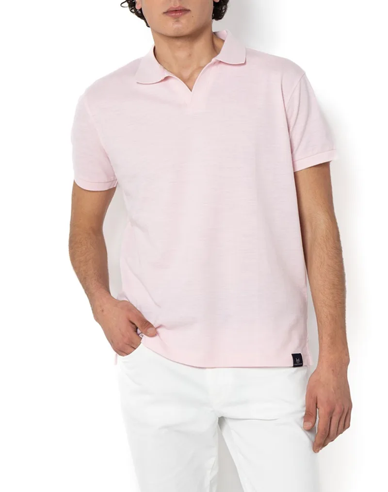THE BOSTONIANS ΜΠΛΟΥΖΑ POLO PIQUE ΦΛΑΜΑ REGULAR FIT 3PS1300-PINK Ροζ