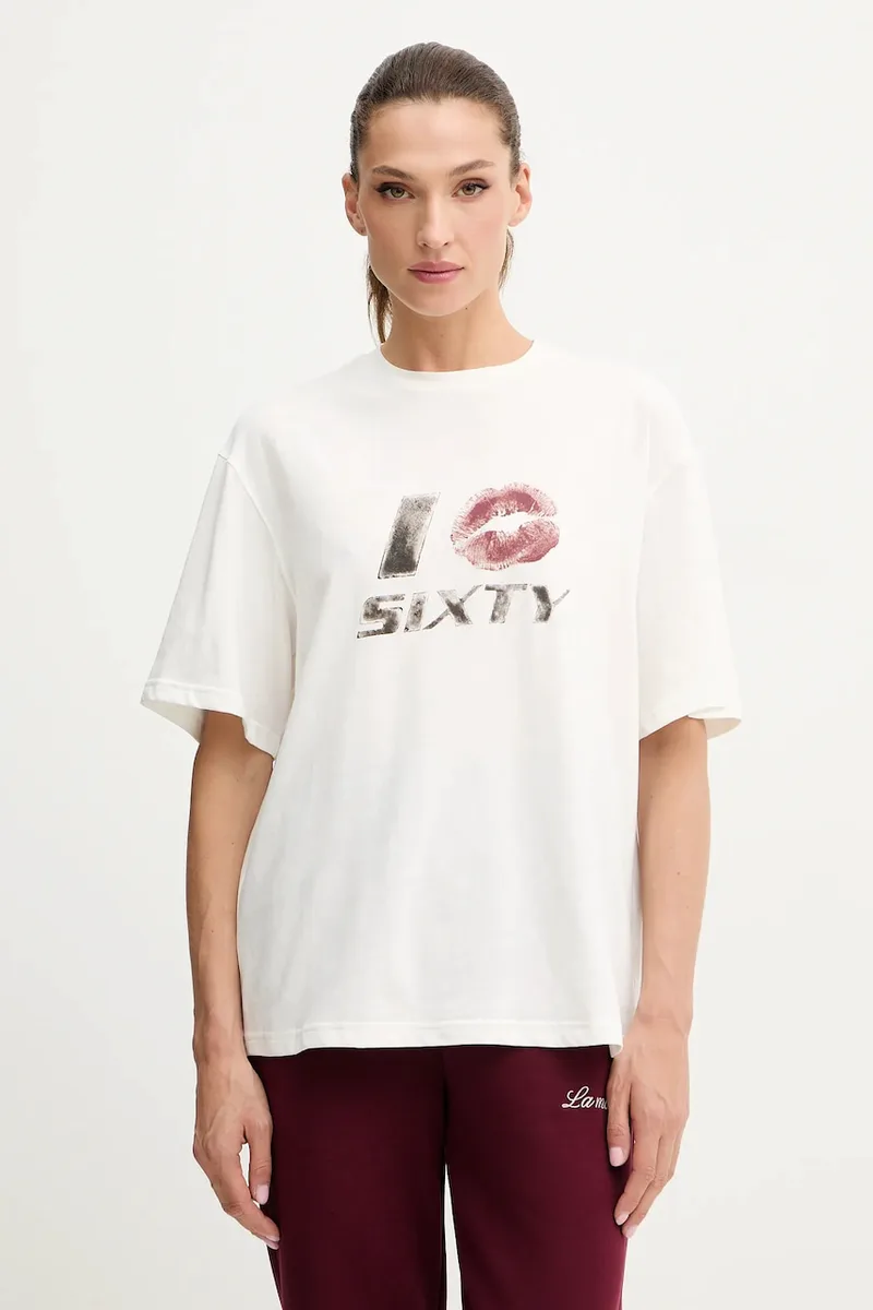 Miss Sixty oversize t-shirt γυναικείο με πρόσμιξη λινού