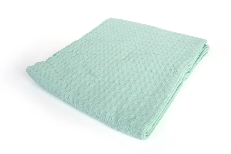 Κουβέρτα Πικέ bebe Μονόχρωμη 325 gr/m² 85x110 Mint 100% Cotton