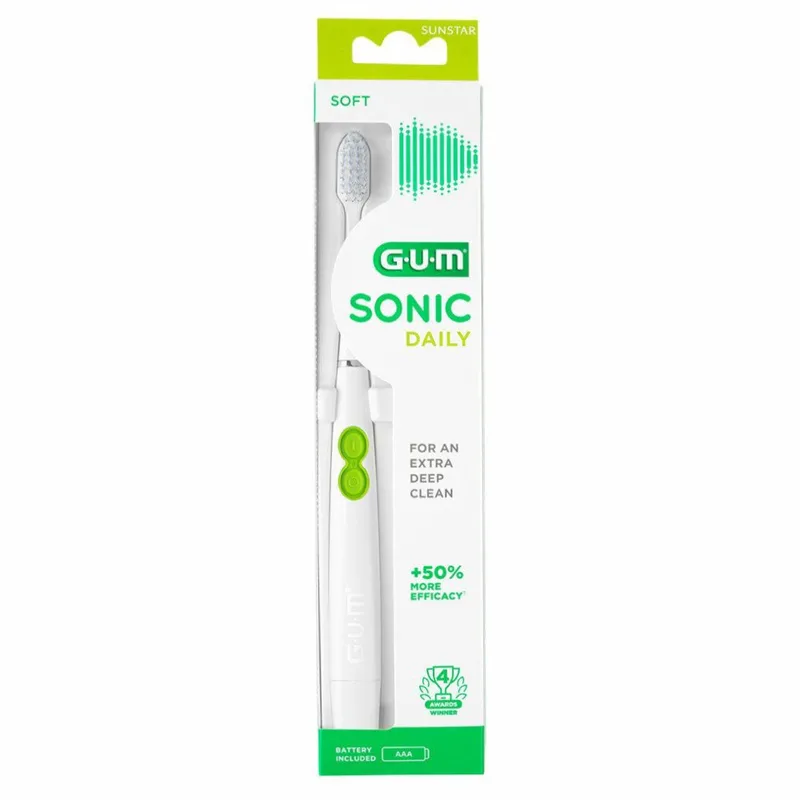 Gum Sonic Daily Battery (4100) Ηλεκτρική Οδοντόβουρτσα για Καθημερινή Στοματική Φροντίδα 1 Τεμάχιο - Λευκό