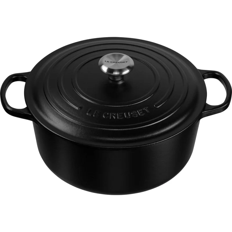 Le Creuset Signature Στρογγυλή Γάστρα 30 εκ. Μαύρη