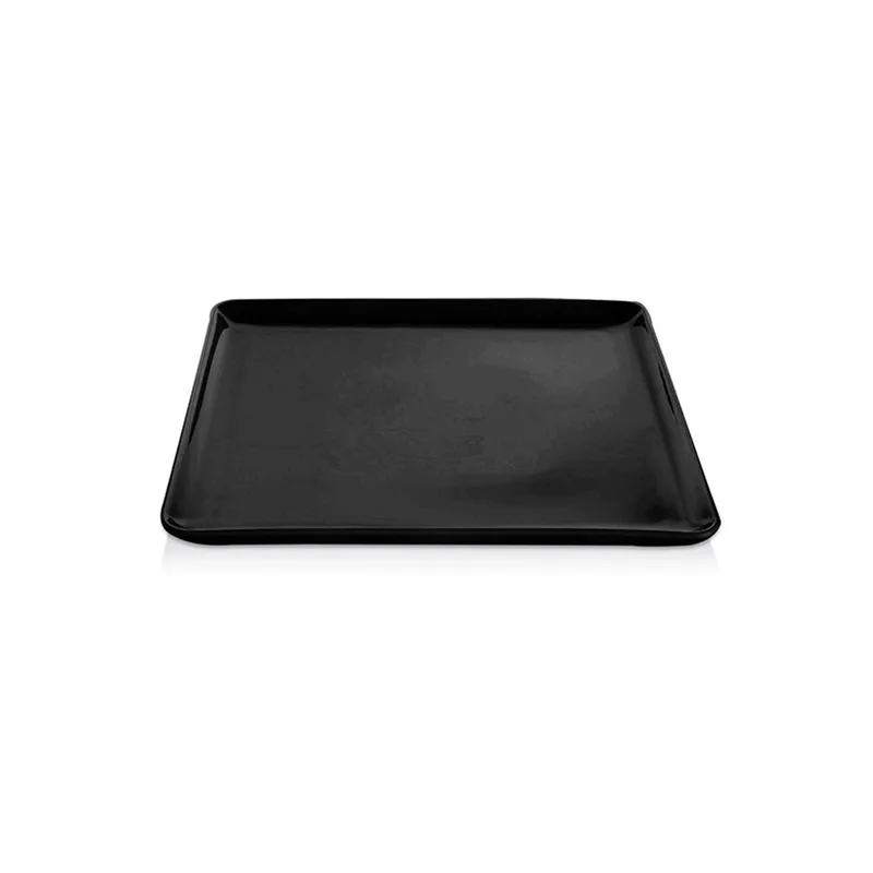 Gural Πιάτο Τετράγωνο Πορσελάνης Bodrum Matt Black 24cm
