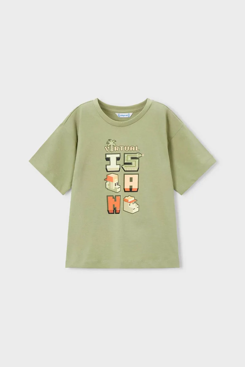 Mayoral παιδική μπλούζα με print - 3078-S26 Πράσινο