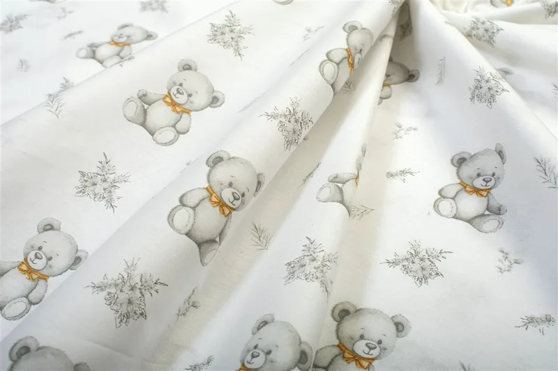 Πάνα Χασές Bebe Βαμβακερή 80x80εκ. Newborn Bear 717 White-Grey DimCol (Ύφασμα: Βαμβάκι 100%, Χρώμα: Λευκό) - DimCol - 31111328087