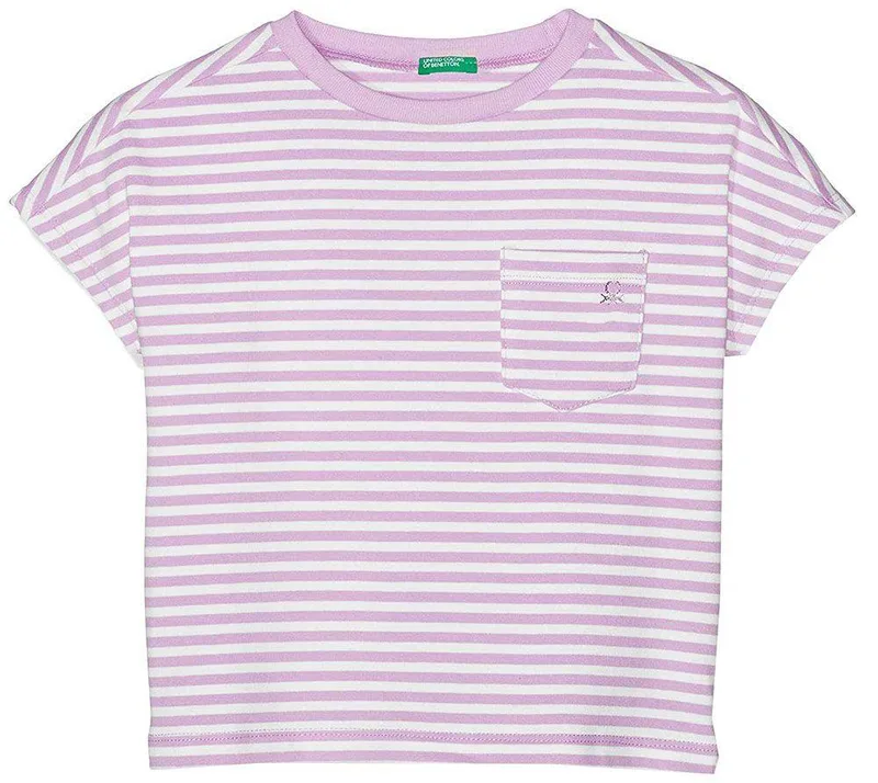 T-SHIRT BENETTON FUNZIONE GIRL ΛΕΥΚΟ/ΛΙΛΑ (90 CM)-(2 ΕΤΩΝ)