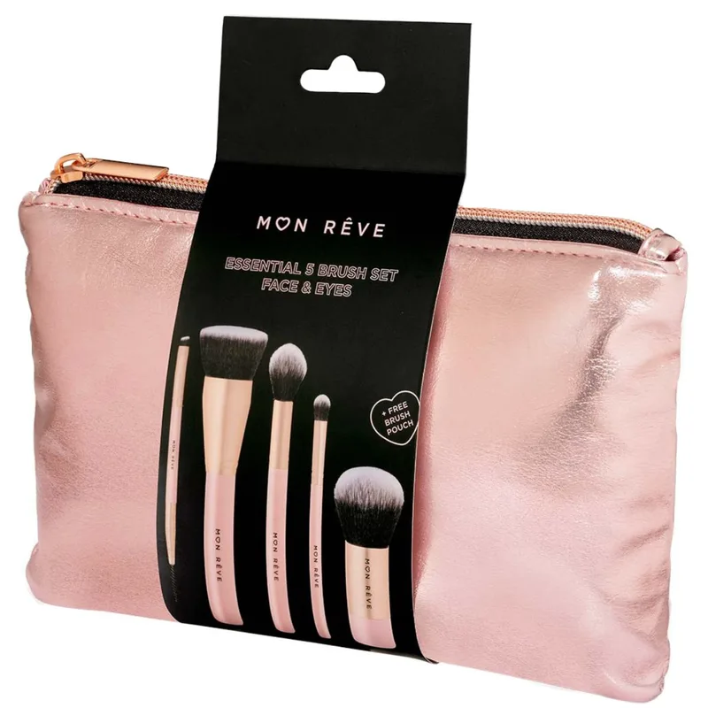 Mon Reve Promo Essential 5 Brush Set Face & Eyes 5 Τεμάχια & Δώρο Νεσσεσέρ 1 Τεμάχιο