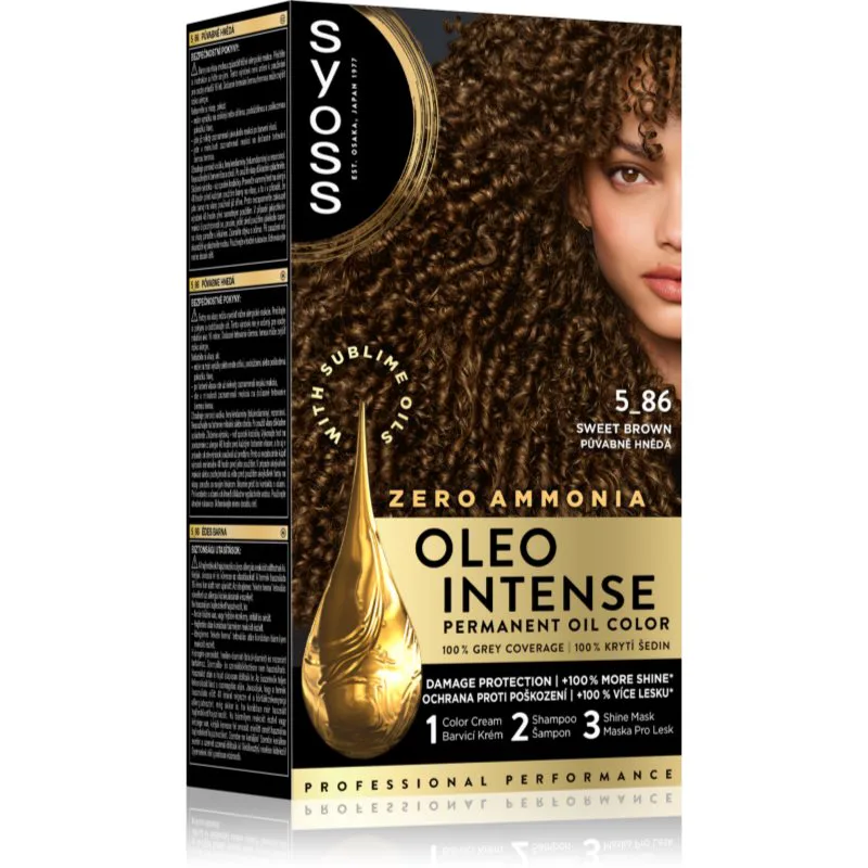 Syoss Oleo Intense μόνιμη βαφή μαλλιών με έλαιο απόχρωση 5-86 Sweet Brown 1 τμχ