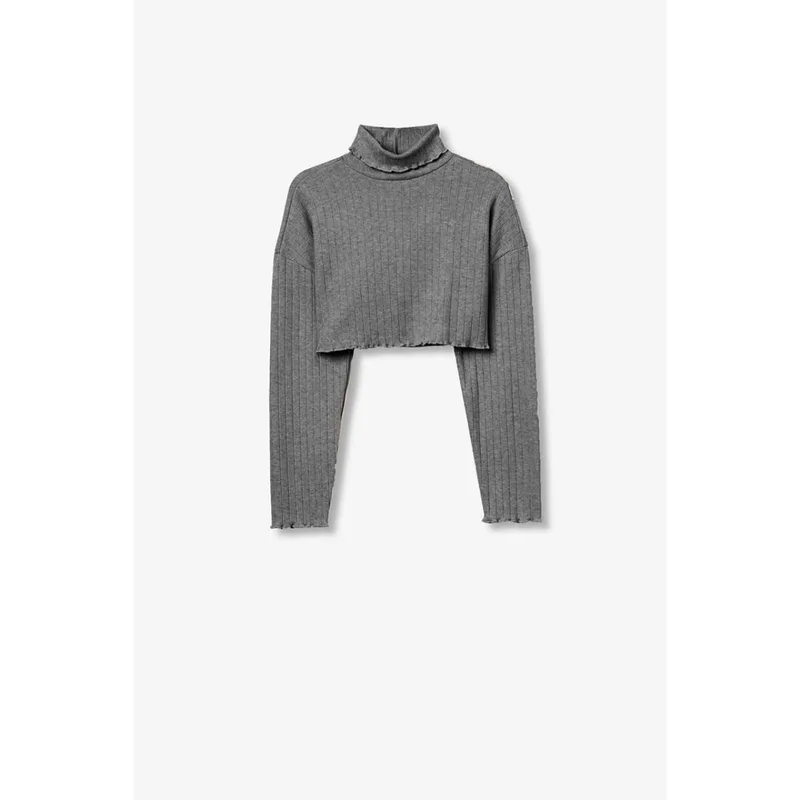 Μπλούζα crop πλεκτή κορίτσι Tiffosi-10061954-054-Grey