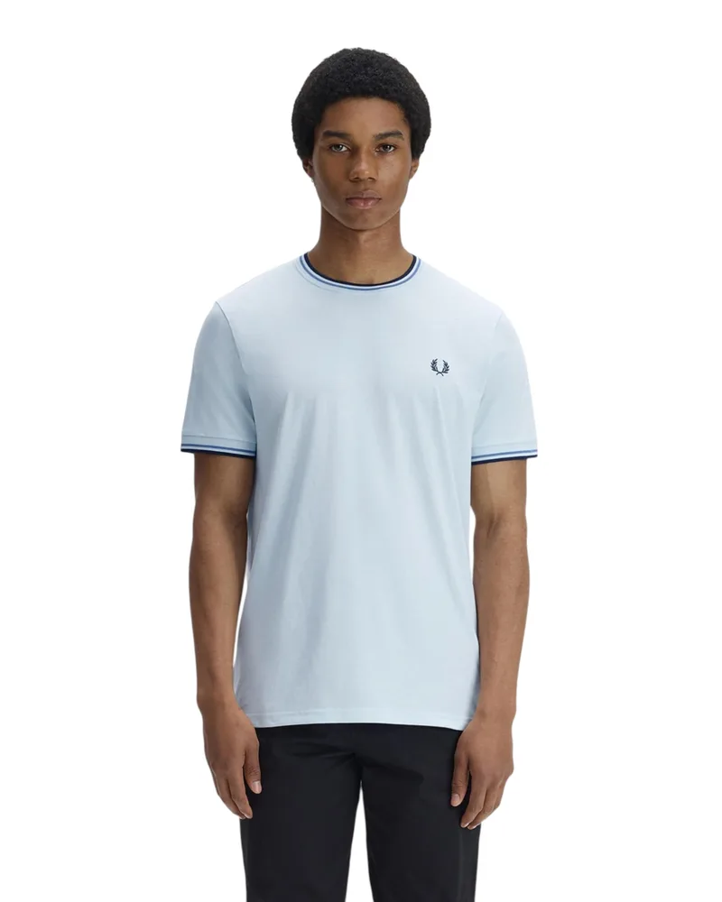 Fred Perry Ανδρική Μπλούζα Τ-Shirt Twin Tipped M1588-96A Σιέλ