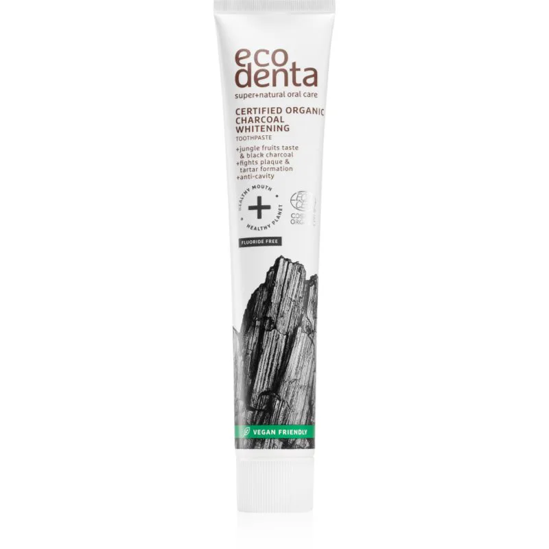Ecodenta Certified Organic Charcoal whitening λευκαντική οδοντόκρεμα με ενεργό άνθρακα 75 ml