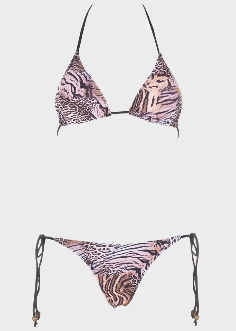 Σετ μπικίνι τριγωνάκι animal print. Καλύπτει B Cup ANIMAL