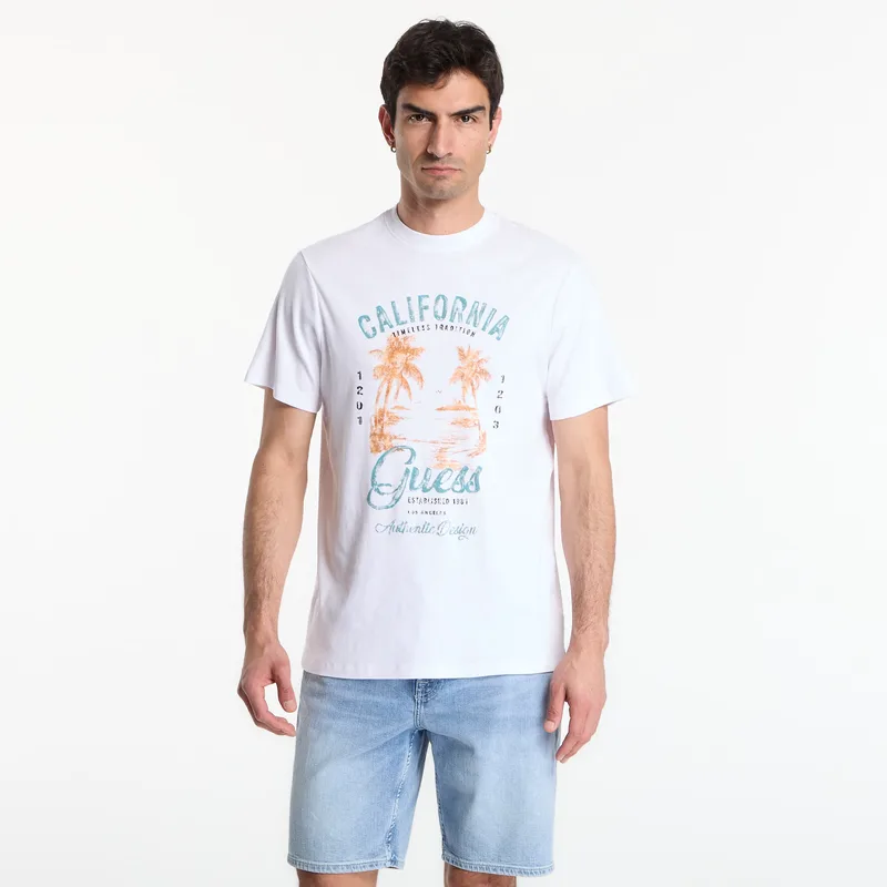 T-shirt GUESS Cn Ss Summer Slub Tee Pure White S