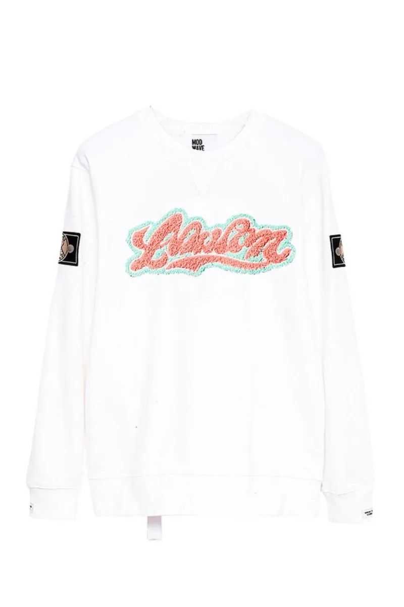 MOD WAVE MOVEMENT MW063161197 Unisex Φούτερ με Λαιμόκοψη - Λευκό -MW063161197-WHITE
