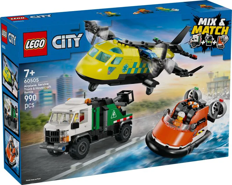 LEGO® City Airplane, Service Truck & Hovercraft Remix (60505)