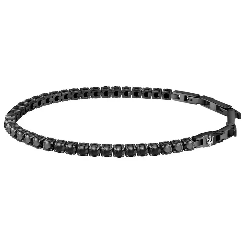 Ανδρικό βραχιόλι Maserati Tennis Crystals Black Stainless Steel JM222AVC02 JM222AVC02 Ατσάλι