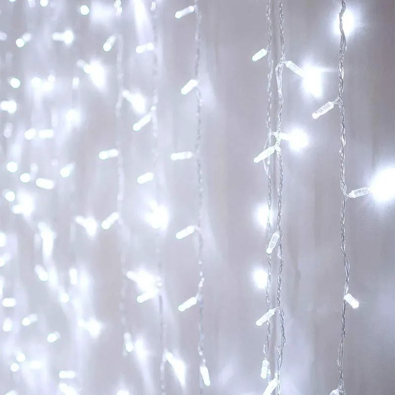 Χριστουγεννιάτικα λαμπάκια Κουρτίνα 240 LED (3 x1.50 m) - Λευκό ψυχρό