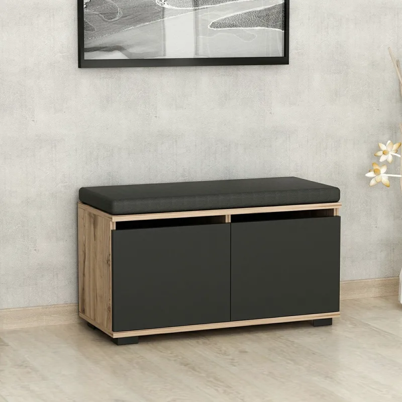 Παπουτσοθήκη Drago - Walnut, Black 506Mnr3330 (80x42x35)