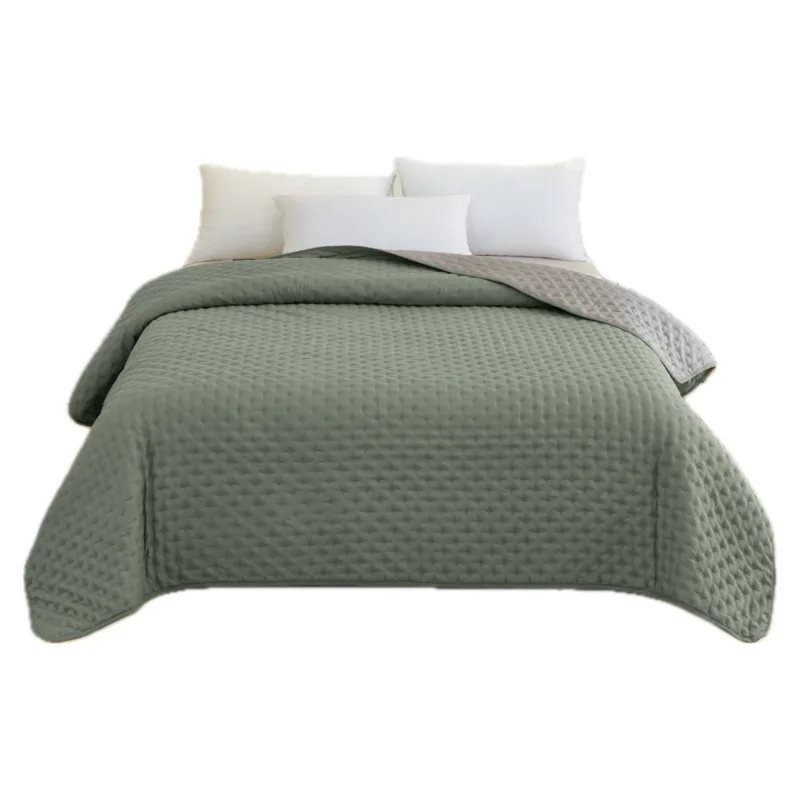 Κουβερλί 2 Όψεων (160x240) Hotel Aqua/Dark Grey 100% Microfiber